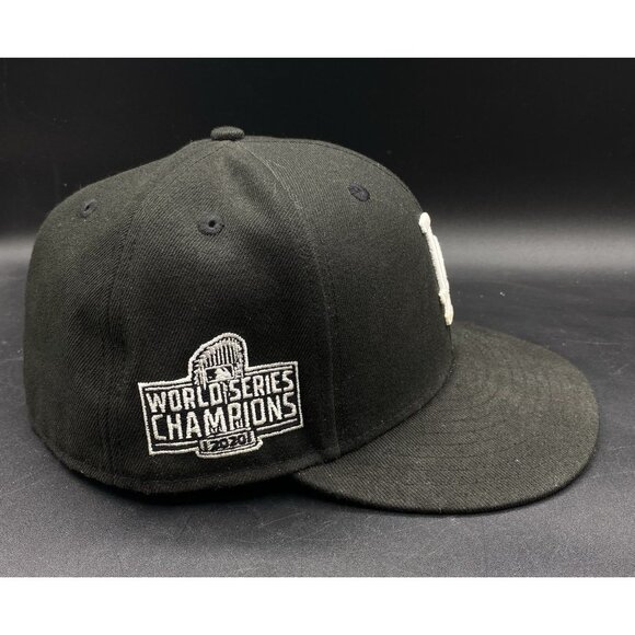 New Era 59Fifty LA Dodgers Baseball Black World Series Fitted Hat Size 7 1/2 - Picture 3 of 10